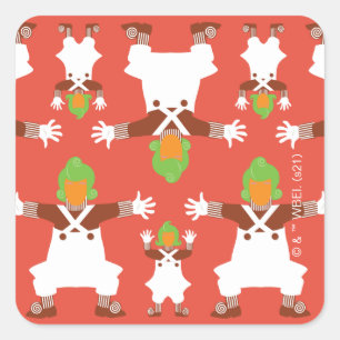 Adesivo Quadrado Padrão de dança Oompa Loompa