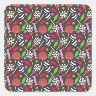 Adesivo Quadrado Padrão de doces   Padrão do lombo   pirulito 12