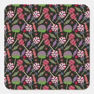 Adesivo Quadrado Padrão de doces   Padrão do lombo   pirulito 16