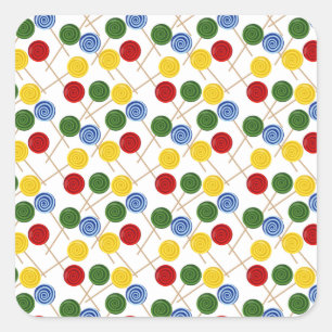 Adesivo Quadrado Padrão de doces   Padrão do lombo   pirulito 21
