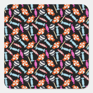 Adesivo Quadrado Padrão de doces Padrão do lombo pirulito 37