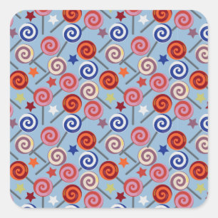 Adesivo Quadrado Padrão de doces   Padrão do lombo   pirulito 40