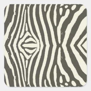 Adesivo Quadrado Padrão de Estampa Animal de Listras de Zebra Moder