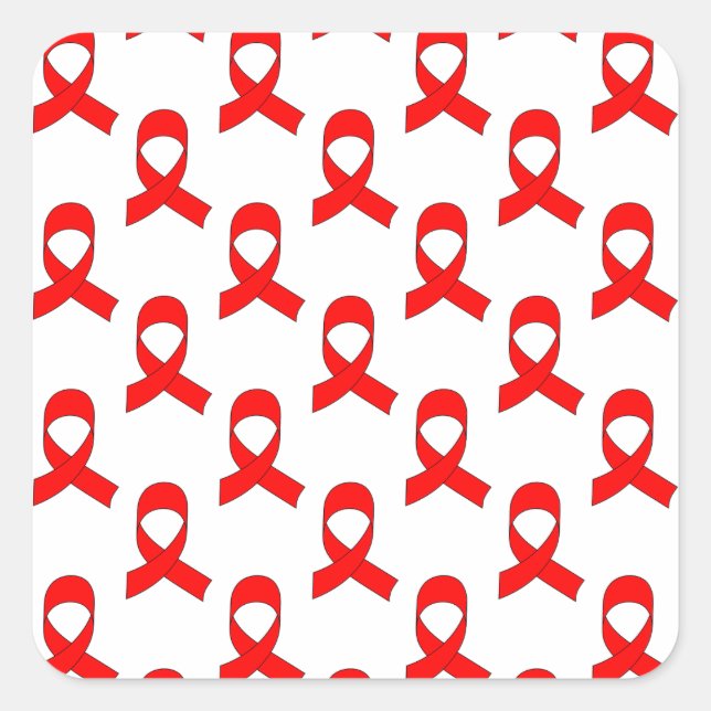 Adesivo Quadrado Padrão de Faixa Vermelha (Frente)