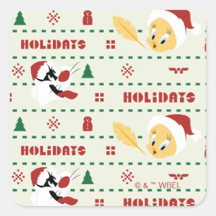 Adesivo Quadrado PADRÃO DE Férias LOONEY TUNES™ SYLVESTER™ E TWEETY