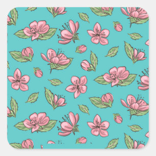 Adesivo Quadrado Padrão de flores