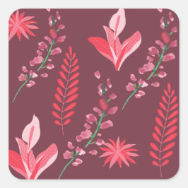 Adesivo Quadrado Padrão de flores.