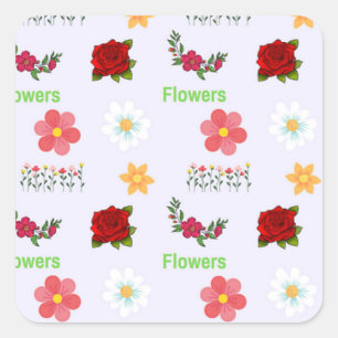 Adesivo Quadrado Padrão de flores em cinza