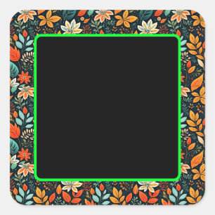 Adesivo Quadrado Padrão de Flores Exóticas Florais