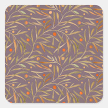 Padrão de Folha de Aquarela Elegante Fundo Roxo
