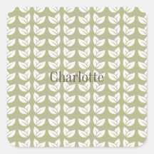 Padrão de Folha Y2K da Imagem Retroativa Verde