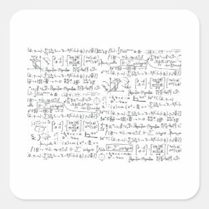 Adesivo Quadrado Padrão de Fórmulas de Matemática