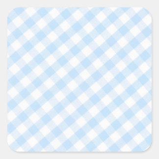 Adesivo Quadrado Padrão de gingham azul claro