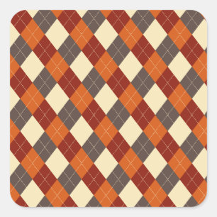 Adesivo Quadrado Padrão de Gingham de outono