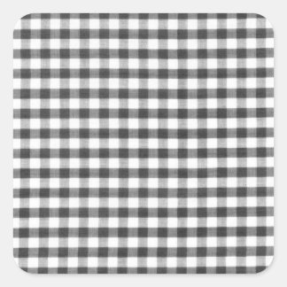 Adesivo Quadrado Padrão de gingham preto e branco