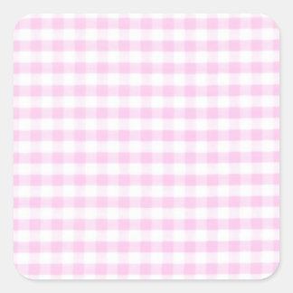 Adesivo Quadrado Padrão de Gingham Rosa