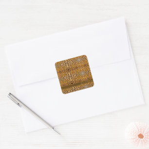 Adesivo Quadrado Padrão de Guepardo Feminino Fofo Impressão Animal