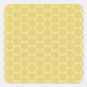 Adesivo Quadrado Padrão de Hexágono Geométrico do Honeycomb Amarelo