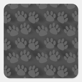 Adesivo Quadrado Padrão de impressão de pata-branca