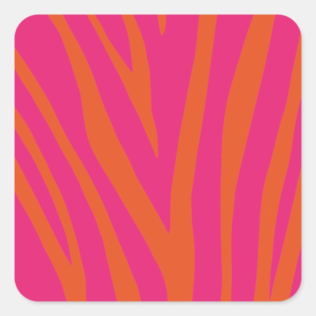 Adesivo Quadrado Padrão de Impressão de Zebra Moderna (Frente)