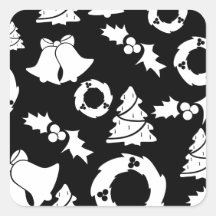 Padrão de Natal Branco Preto