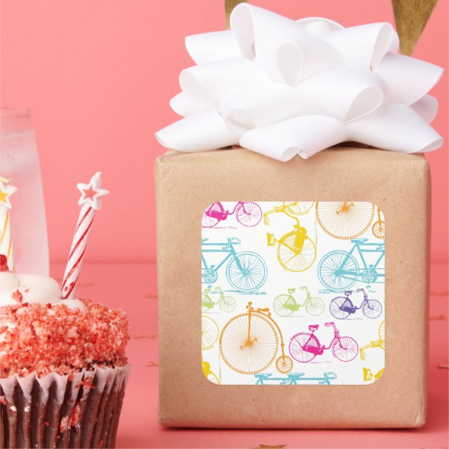 Adesivo Quadrado Padrão de Neon de Cor Brilhante de Bicicleta Moder (Festa)