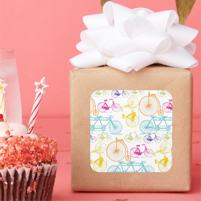 Adesivo Quadrado Padrão de Neon de Cor Brilhante de Bicicleta Moder (Festa)