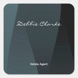 Adesivo Quadrado Padrão de ondas de gradiente de cinza azul