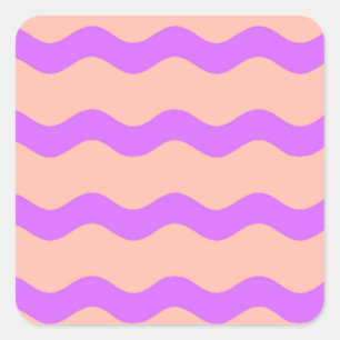 Adesivo Quadrado Padrão de ondas rosa e roxa