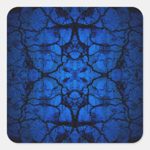 Adesivo Quadrado Padrão de parede rachada azul