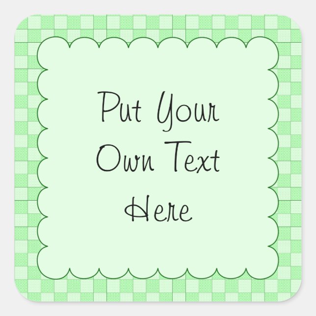 Adesivo Quadrado Padrão de patch verde (Frente)