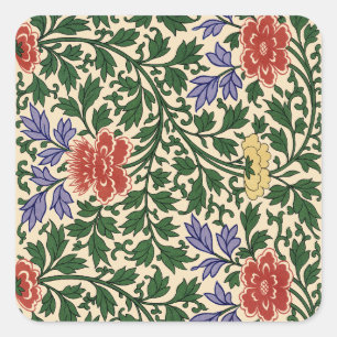 Adesivo Quadrado Padrão de Peônia Chinoiserie Vintage Owen Jones