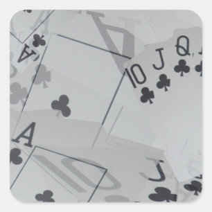 Adesivo Quadrado Padrão de Placas Poker de Flush do Clube de Heter