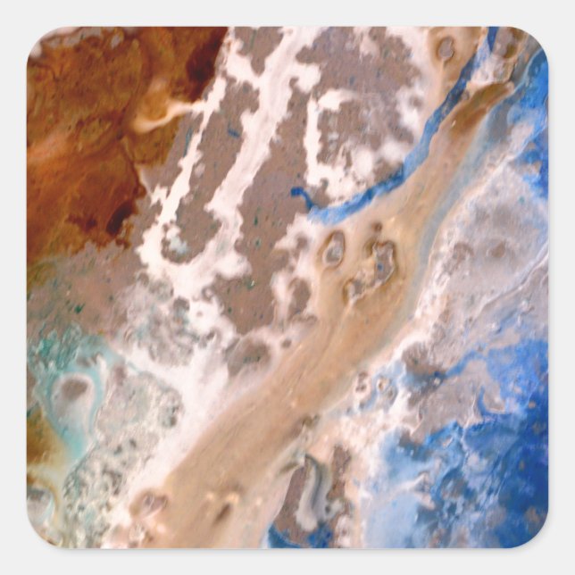 Adesivo Quadrado padrão de praia abstrato sandy padrão de água (Frente)