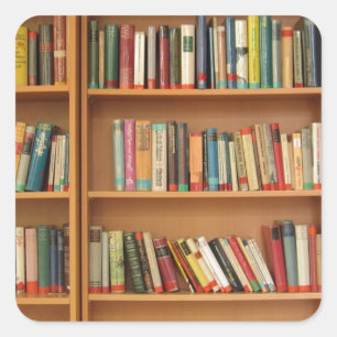 Adesivo Quadrado Padrão de prateleira clássico, estante,livros,anti