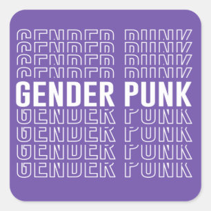 Adesivo Quadrado Padrão de Punk de Gênero