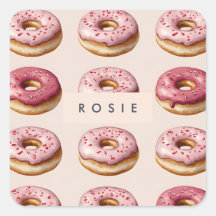 Padrão de Rosquinha rosa personalizado monograma