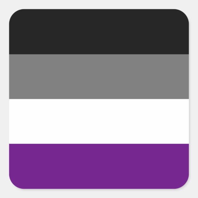 Adesivo Quadrado Padrão de Sinalizador de Orgulho Asexual Repetitiv (Frente)