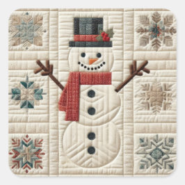 Adesivo Quadrado Padrão de Snowman Compilado
