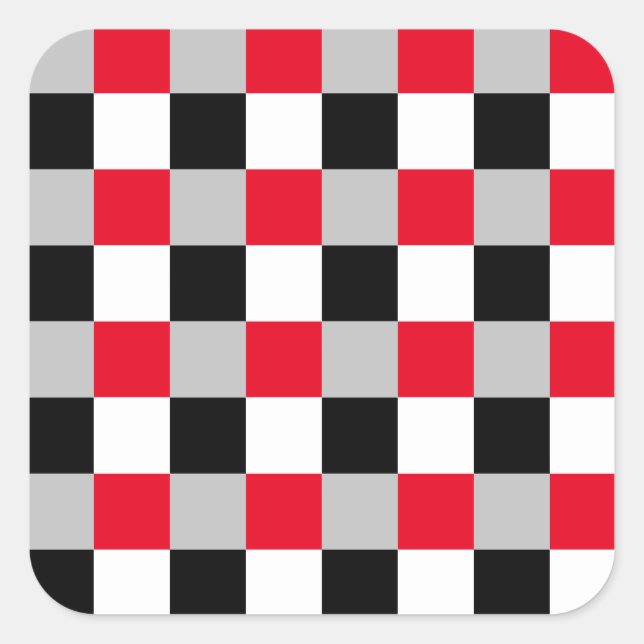 Adesivo Quadrado Padrão de tabuleiro de xadrez editável (Frente)