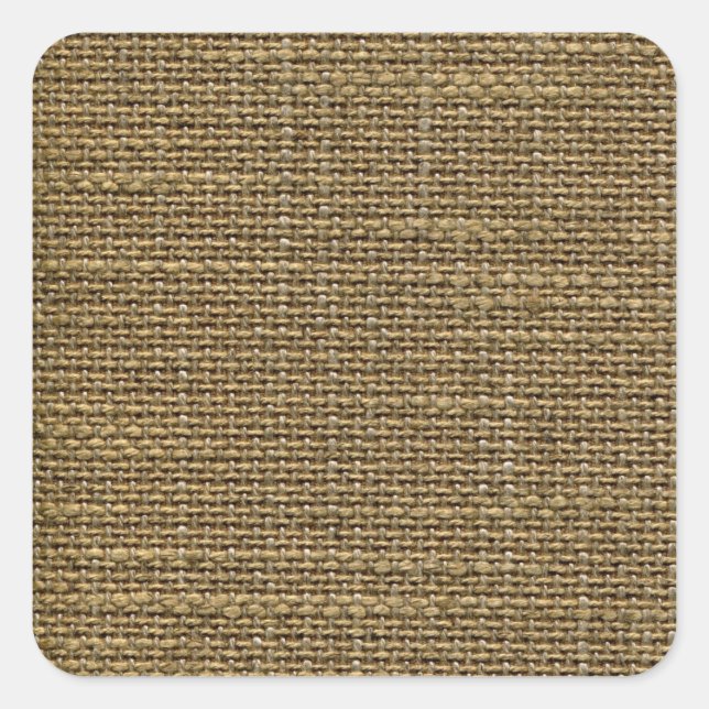 Adesivo Quadrado Padrão de Textura de Burlap Retro (Frente)