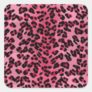 Adesivo Quadrado Padrão de tonalidades rosa-leopardo