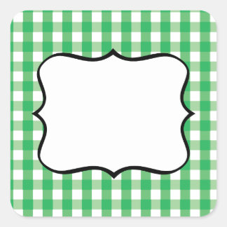 Adesivo Quadrado Padrão de Verificação de Gingham Verde
