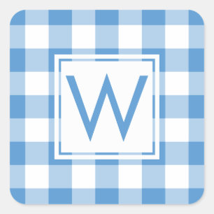 Adesivo Quadrado Padrão de Xadrez de Gingham branco branco-bebê mon