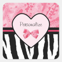 Padrão De Zebra Negra E Rosa Trendy Com Nome