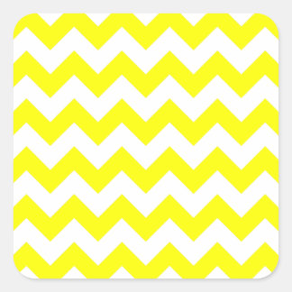 Adesivo Quadrado Padrão de Zigzag branco e amarelo