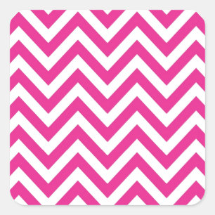 Adesivo Quadrado Padrão de zigzag Chevron Rosa Quente