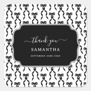 Adesivo Quadrado Padrão do Arco Preto da Aquarela do rico