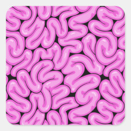 Adesivo Quadrado Padrão do Cérebro Zombie