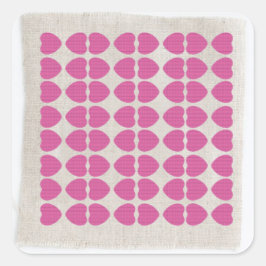 ADESIVO QUADRADO PADRÃO DO TECIDO DO CORAÇÃO DE TINTA